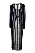 Private Island Distressed Maxi Cardigan Cover Up - Black - EDGEbyKS