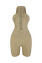 Tessa Mineral Washed Mock Neck Romper Rompers + Jumpsuits EDGE Small Sand