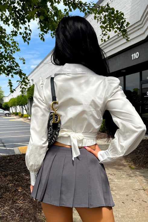 It Girl Low Rise Belted Mini Skirt - Grey - KNOWSTYLE - EDGE - EDGEONLINESTORE