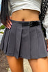 It Girl Low Rise Belted Mini Skirt - Grey - KNOWSTYLE - EDGE - EDGEONLINESTORE