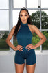 Soft Smooth Open Back Romper Rompers + Jumpsuits EDGE Small/Medium Teal