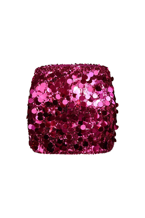 Showoff Sequin Mini Skirt SKIRT EDGE Small Magenta