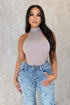 Jaida Turtle Neck High Cut Bodysuit Bodysuit EDGE Small/Medium Ash