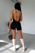 Soft Smooth Open Back Romper - Black - EDGEbyKS