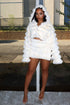 Michelin Faux Fur Coat & Skirt SET matching sets EDGE Small Ivory