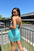 Mykonos Satin Dress - Aqua - KNOWSTYLE - EDGE - EDGEONLINESTORE