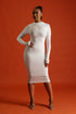 You Make Me Feel Mock Neckline Bodycon Midi Dress - White - KNOWSTYLE - EDGE - EDGEONLINESTORE