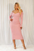 Hold On Tight Rib-Knit Bodycon Long Dress - Blush - KNOWSTYLE - EDGE - EDGEONLINESTORE