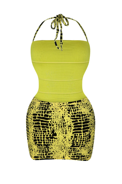 Bad Girl Burnout Pattern Back Strappy Mini Dress Dress EDGE