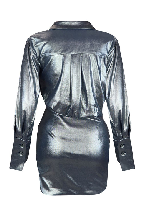 Calypso Shiny Drape Mini Dress DRESS EDGE
