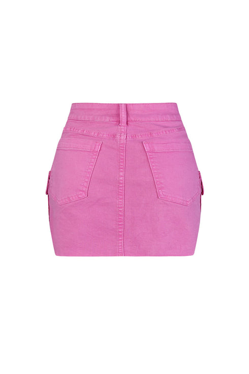 On The Run High Rise Denim Mini Skirt SKIRT EDGE