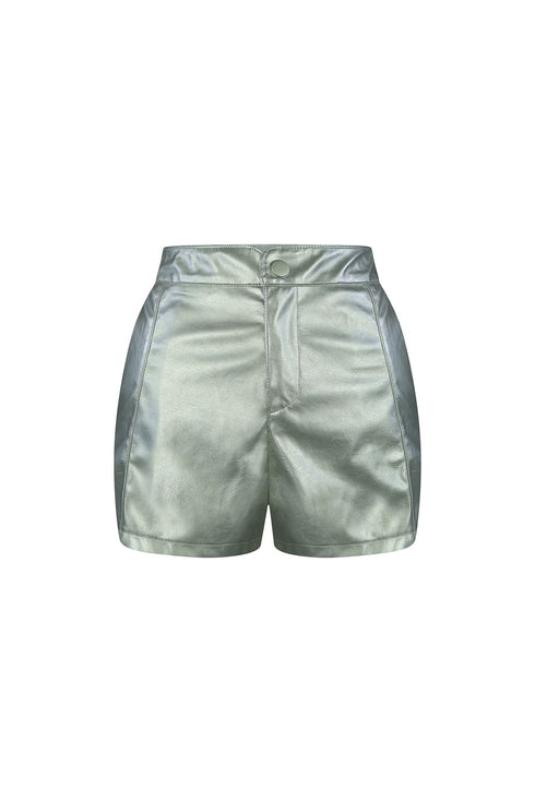 Galactic High Waist Silver Shorts bottom EDGE