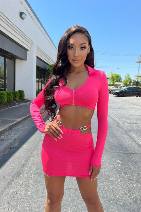 Trixi Skirt Set - Pink - KNOWSTYLE - EDGE - EDGEONLINESTORE