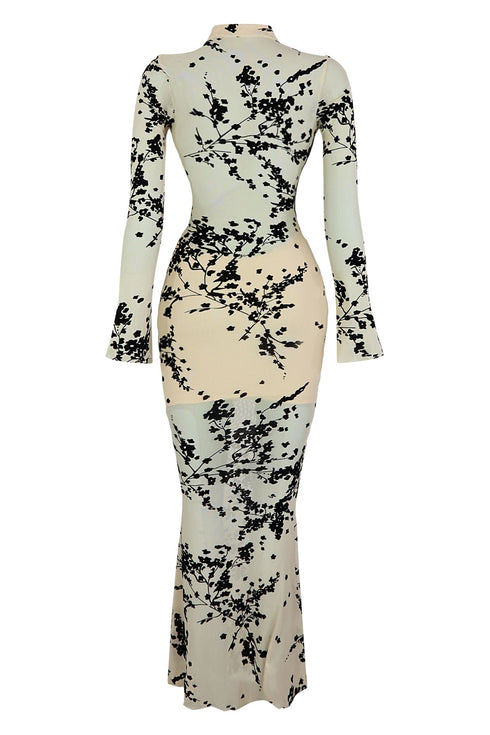 Curious Velvet Burnout Mesh Maxi Dress Dresses EDGE