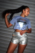 Galactic High Waist Silver Shorts bottom EDGE Small Silver