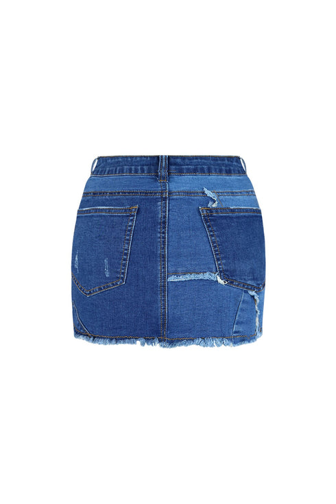 Into It Denim Low Rise Skirt SKIRT EDGE