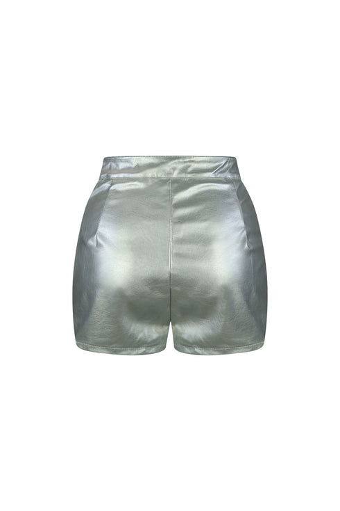 Galactic High Waist Silver Shorts bottom EDGE