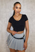 About It V Neck Short Sleeve Crop Top Top EDGE Small Black