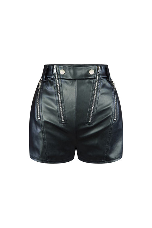 Amber High Waist Faux Leather Shorts Bottoms EDGE