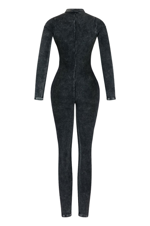 Fallon Mineral Washed Stitch Out Jumpsuit Rompers + Jumpsuits EDGE