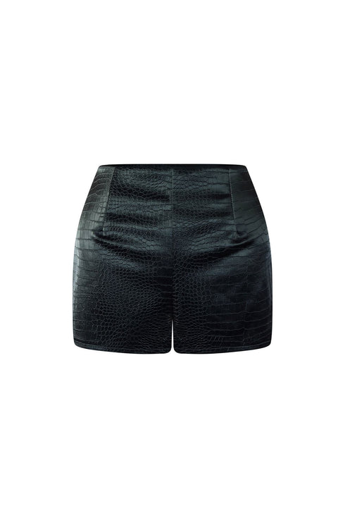 Fierce Crocodile PU Shorts shorts EDGE Small Black