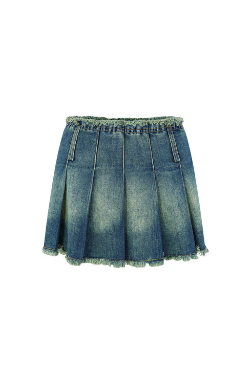 Theo Vintage Washed Pleated Skirt SKIRT EDGE Small Medium Wash