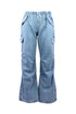 Maria Washed Denim Side Pockets Pants Bottoms EDGE Small Light Wash