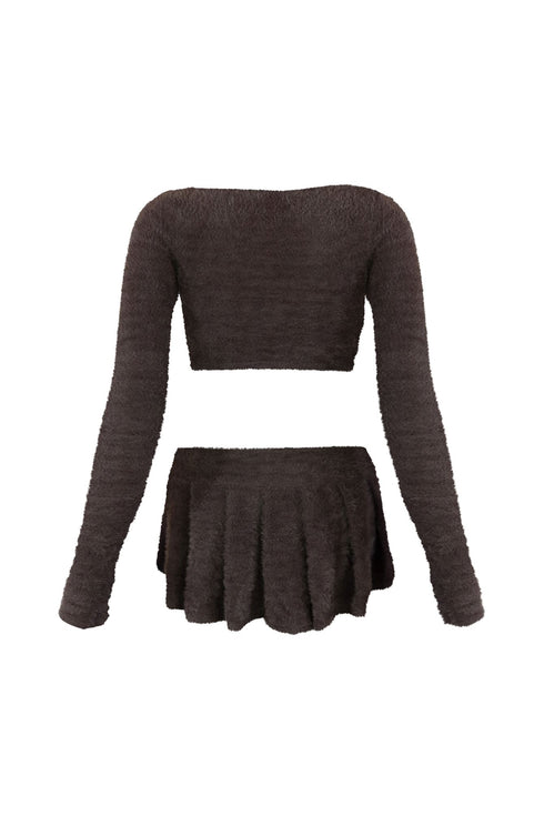 As Time Goes Fuzzy Cardigan Top & Skirt SET matching sets EDGE