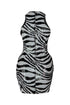Follow Me Zebra Sequin Sleeveless Mini Dress Dress EDGE