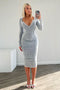 Nadia Mineral Washed Midi Dress Dresses EDGE Small Silver