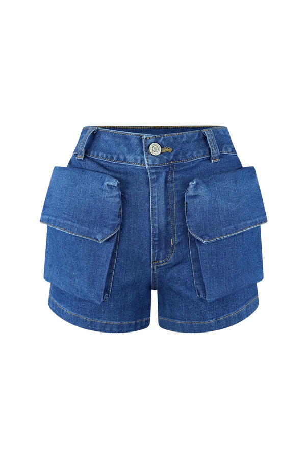 Area Code Denim Cargo Pocket Shorts shorts EDGE Small Dark Wash