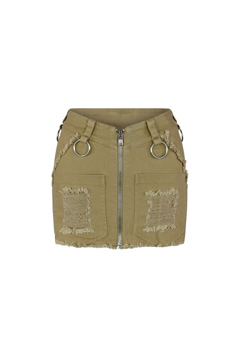 Martine Cargo Mini Skirt SKIRT EDGE Small Khaki