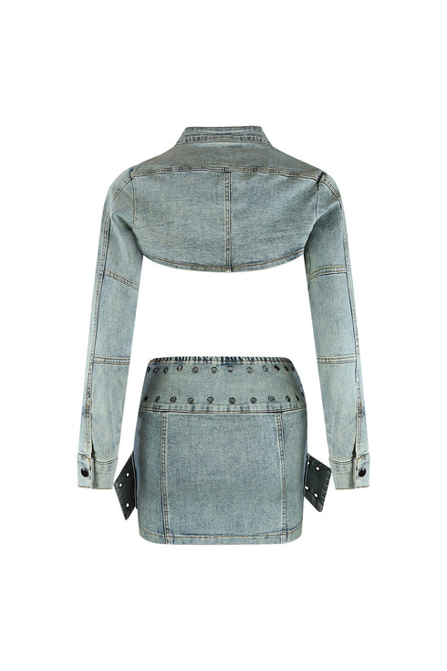 Toxic Buckle Crop Jacket & Buckle Skirt SET matching sets EDGE