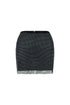Well Known Rhinestone Fishnet Skirt SKIRT EDGE Small Black