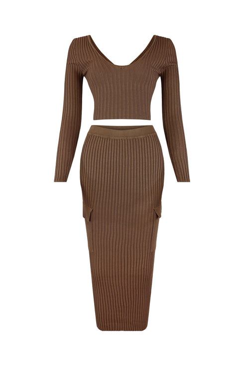 Sweet Sweater Knit Top & Midi Skirt SET matching sets EDGE
