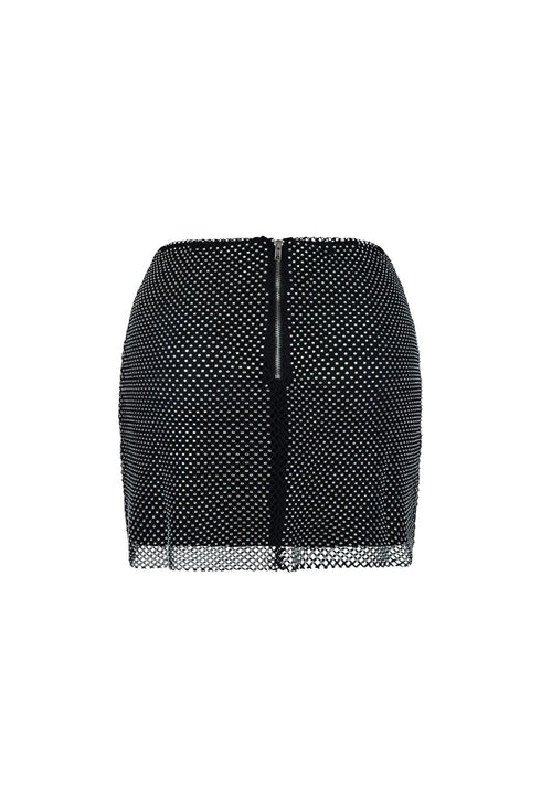 Well Known Rhinestone Fishnet Skirt SKIRT EDGE
