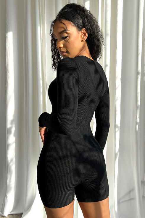 Cut Him Off Cutout Long Sleeve Romper Rompers + Jumpsuits EDGE