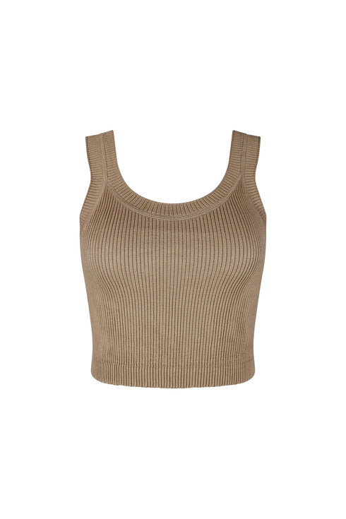 Sienna Ribbed Crop Top Crop Top EDGE Small/Medium Mocha