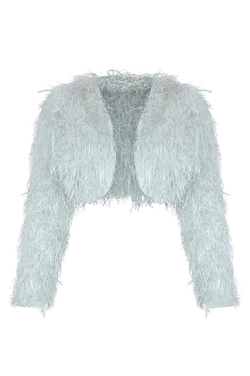 New Era Shaggy Metallic Jacket Outerwear EDGE Small White