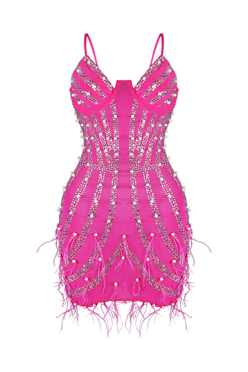 Headlines Pearls and Diamonds Tank Mini Dress Dresses EDGE Small Pink