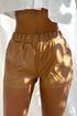Rowdy Vegan Leather Shorts - Camel - EDGEbyKS
