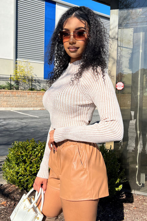 Icy Sweater Ribbed Crop Top Top EDGE