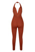 Rachel Wired Halter Neck Skinny Jumpsuit Rompers + Jumpsuits EDGE