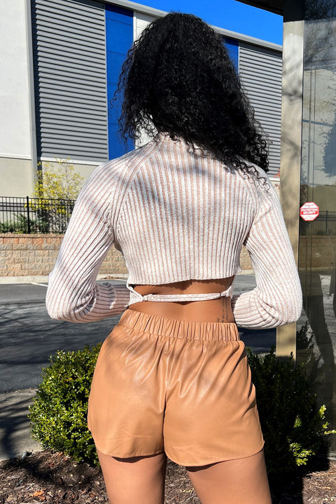 Icy Sweater Ribbed Crop Top Top EDGE