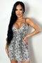 Serene Snake Print Sequin Mini Dress DRESS EDGE Small Silver