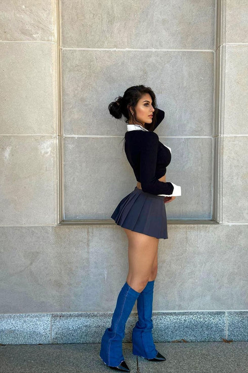 It Girl Low Rise Belted Mini Skirt Apparel & Accessories KNOWSTYLE