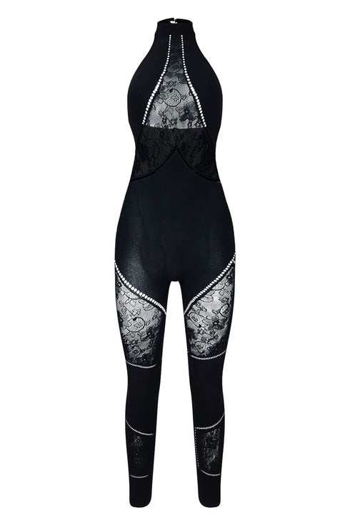 Martha Halter Seamless Jumpsuit Rompers + Jumpsuits EDGE One Black