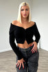 Good Luck Knit Two Way Zipper Top Crop Top EDGE Small Black