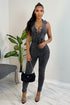 Nikita Mineral Washed Jumpsuit - Charcoal -EDGEbyKS