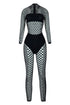 Like A Shadow Seamless Netted Long Sleeve Jumpsuit Rompers + Jumpsuits EDGE One Black